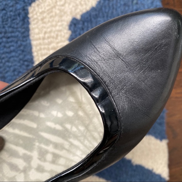 🖤 CLARKS CLASSIC BLACK LEATHER POINTED TOE CHUNKY HEELS! - Picture 11 of 12